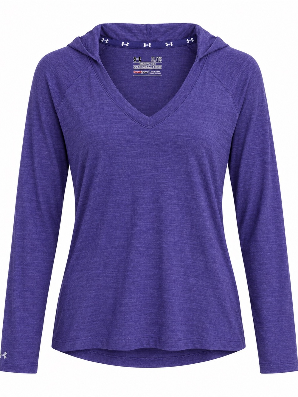 Under Armour HeatGear Women’s XL Purple Hooded V-Neck Long Sleeve Top